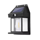 Aplica Exterior, Cu Panou Solar si Senzor Miscare, Model 686033, IP65, Lumina Calda, Negru