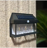 Aplica Exterior, Cu Panou Solar Si Senzor Miscare, Model 686035, IP65, Lumina Calda, Negru