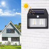 Aplica Exterior, Cu Panou Solar Si Senzor Miscare, Model 686034, IP65, Lumina Calda, Negru