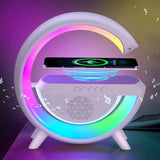 Lampa LED Birou RGB cu incarcare Wireless, Bluetooth si USB