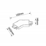 Conector Unghi 120 de Grade, Sina Magnetica Aplicata, C7, Negru