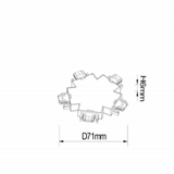 Conector Forma Stea, Sina Magnetica Aplicata, C9, Negru