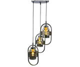 Pendul Model 8319-3, cu Abajur, 3 x E27, Inaltime Reglabila, Negru