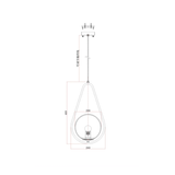 Pendul Model ZM82, cu Abajur, 1 X E14, Inaltime Reglabila, Auriu