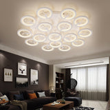 Lustra LED, Model K27/16, cu Telecomanda, 3 Tipuri de Lumina, Intensitate Reglabila, 280W, Alb