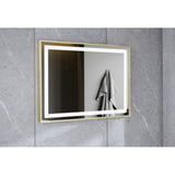 Oglinda LED si Touch, cu Functie Dezaburire, 80 x 60 cm, Rama Bronz Antichizat, Smack