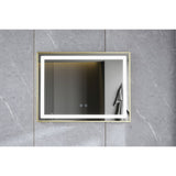 Oglinda LED si Touch, cu Functie Dezaburire, 80 x 60 cm, Rama Bronz Antichizat, Smack