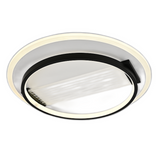 Lustra LED, Model R9053/R, Cu Telecomanda, 3 Tipuri De Lumina, Intensitate Reglabila, 102W, Negru/Alb