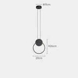 Pendul LED, Model D001, 3 Tipuri Lumina, Inaltime Reglabila, 18W, Negru