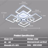 Lustra LED, Model K52/8, cu Telecomanda, 3 Tipuri de Lumina, Intensitate Reglabila, 200W, Alb