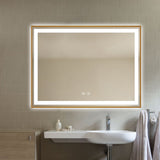 Oglinda LED Si Touch, 80 X 60 Cm, Cu Functie Dezaburire, Rama Portocaliu, Smack