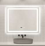 Oglinda LED Si Touch, Cu Functie Dezaburire Si Ceas, 80 x 65 cm, Smack