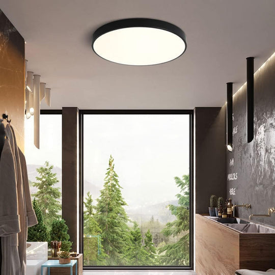 Plafoniera LED, Rotunda, Mat, 30W, Lumina Rece, 6500K, Negru