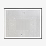 Oglinda LED Si Touch, Cu Functie Dezaburire Si Ceas, Rama Negru Mat, 100 x 80 cm, Smack