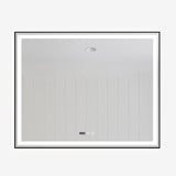 Oglinda LED Si Touch, Cu Functie Dezaburire Si Ceas, Rama Negru Mat, 100 x 80 cm, Smack