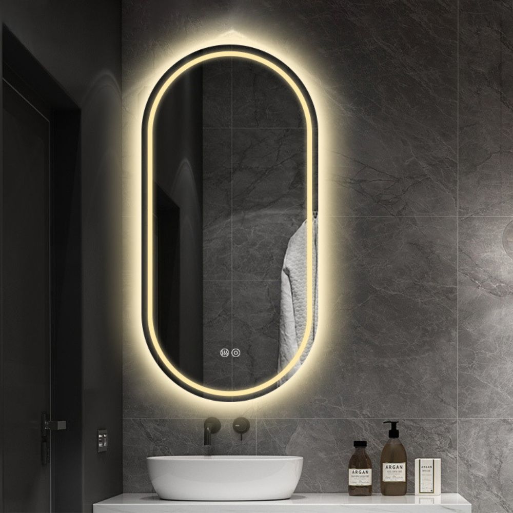 Oglinda Led si Touch cu Functie Dezaburire, 3 Tipuri de Lumina Smack, 80 X 50 cm