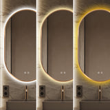 Oglinda LED Si Touch, 50 X 80 Cm, Functie Dezaburire, Rama Auriu-Bronz, Trei Tipuri Lumina, j179-5080, Smack