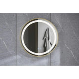 Oglinda LED, Rotunda 70 X 70 Cm, Functie Dezaburire, LED Touch, Rama Aurie, J06, Smack