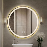 Oglinda LED, Rotunda 70 X 70 Cm, Functie Dezaburire, LED Touch, Rama Aurie, J06, Smack