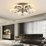 Lustra LED RFAN Model 1008/5+5 design negru cu telecomandă