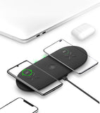 Incarcator wireless Dual Pad X2 Negru, Quick Charge, port USB, intrare micro USB/Type-C/Lightning