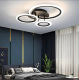 Lustra LED, Model K001-3, cu Telecomanda, 3 Tipuri de Lumina, Intensitate Reglabila, 66W, Negru