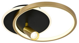 Lustra LED, Model R9055/R1, Cu Telecomanda, 3 Tipuri De Lumina, Intensitate Reglabila, 76W, Negru/Auriu