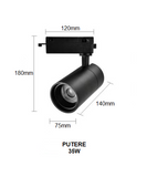 Proiector LED, Model B53 BK, 35W, 4000K Lumina Neutra, Directionabil Pe Sina Monofazata, Negru