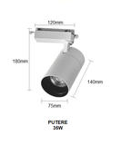 Proiector LED, Model B53 WH, 35W, 3000K Lumina Calda, Directionabil Pe Sina Monofazata, Alb