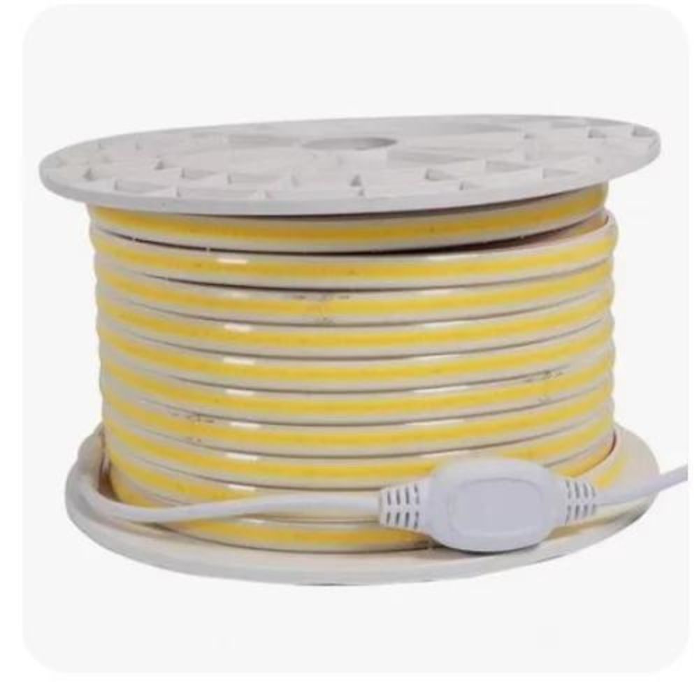 Banda LED COB, Flexibila, IP65, 280 LED/M, Lumina Rece, 6000K, 8W/m, 100m/Rola, 220V, Cu Alimentator Inclus