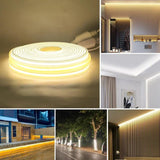 Banda LED COB, Flexibila, IP65, 280 LED/M, Lumina Neutra, 4000K, 8W/M, 100m/Rola, 220V, Cu Alimentator Inclus