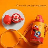 Termos Copii Cu Husa, Pai si Cana, BeddyBear, Sesame Street Elmo, 630 ml, Galben