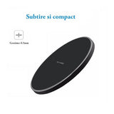 Incarcator wireless Fast Charger, Ultra Slim, Negru