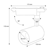 Proiector LED, Model B72 WH, 30W, 3000K Lumina Calda, 3420lm, Directionabil pe Sina Monofazata, Alb