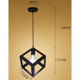 Lustra Pendul, Model 2182(1), E27, Inaltime Reglabila, Metalica, 102 cm, Negru