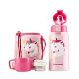 Termos Copii Cu Husa, Pai si Cana, BeddyBear, Unicorn, 600 ml, Roz