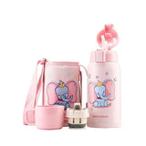 Termos Copii Cu Husa, Pai si Cana, BeddyBear, Elefant, 600 ml, Roz