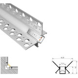 Profil LED Incastrat, Colt Interior, Lungime 2m, Aluminiu